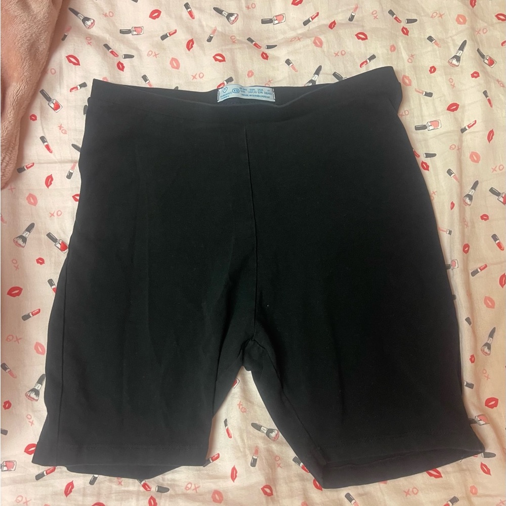 black primary cotton biker shorts